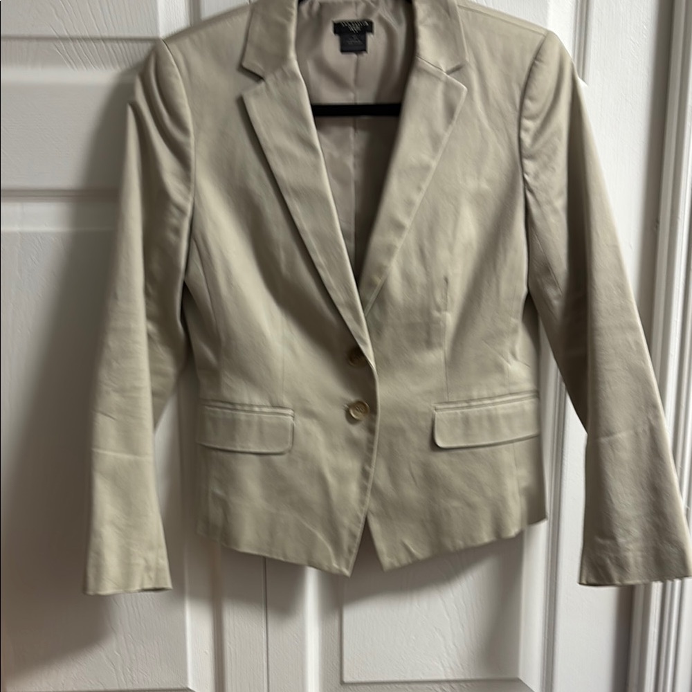 Ann Taylor Cream Blazer Tailored Suit Jacket